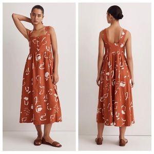 New! Madewell x Caroline Z Hurley Tank Midi Dress in Abstract Alpha 18162
